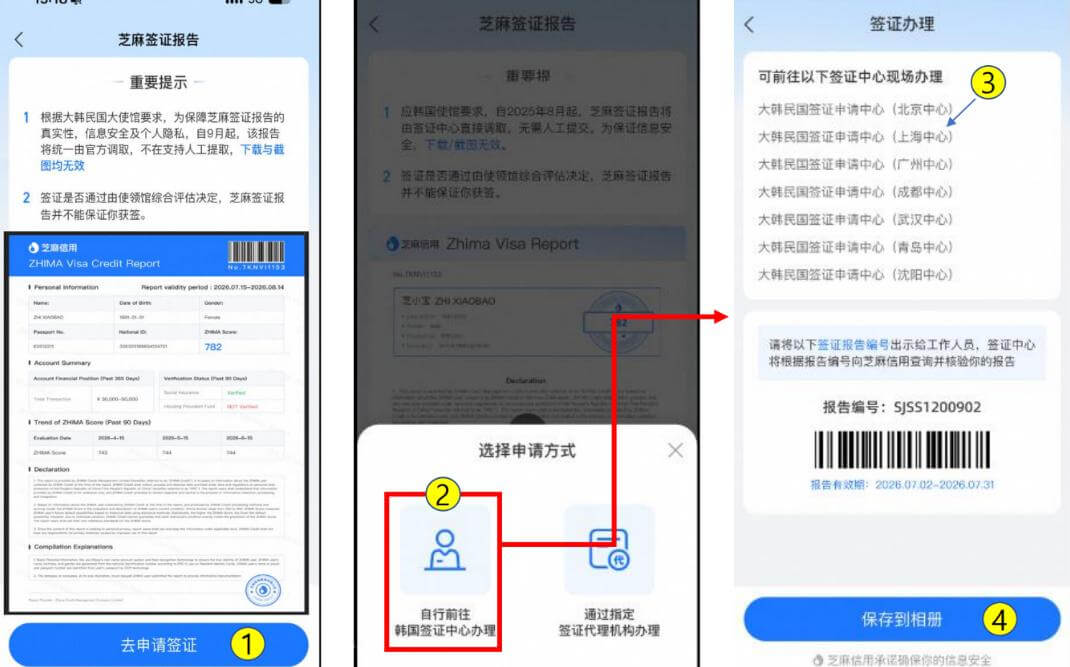 韩国观光(C39)签证芝麻信用报告 韩国观光(C39)签证芝麻信用报告